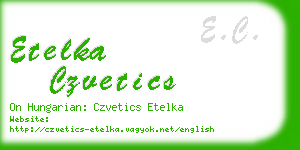 etelka czvetics business card